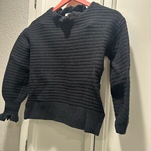 Madewell Black Ribbed Crew Neck Sweater
